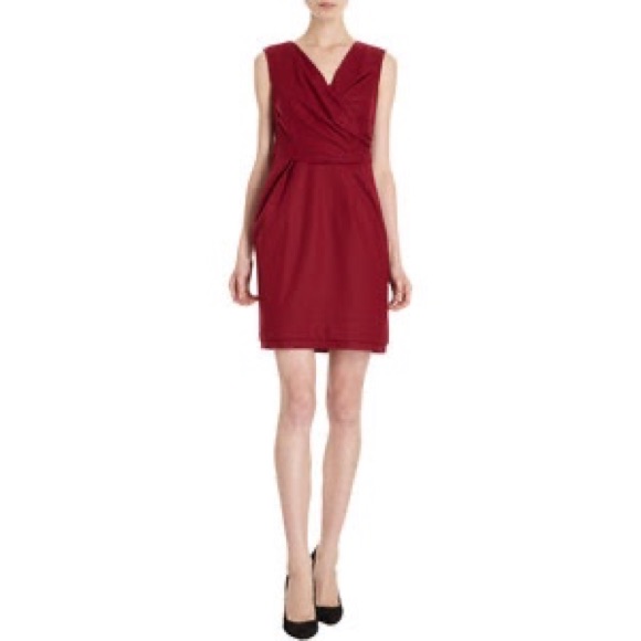 Dvf Neeta Felted Dress Wool Maroon